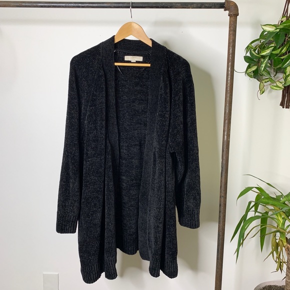 LOFT Sweaters - LOFT Chenille Blouson Open Front Cardigan